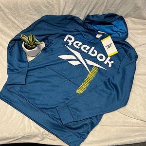 Mens Medium Reebok Blue Hooded Sweater (NEW)